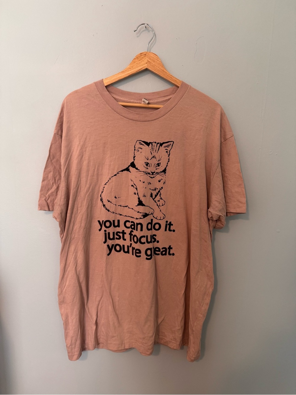 badknees Soft Pink Cat Graphic Tee
